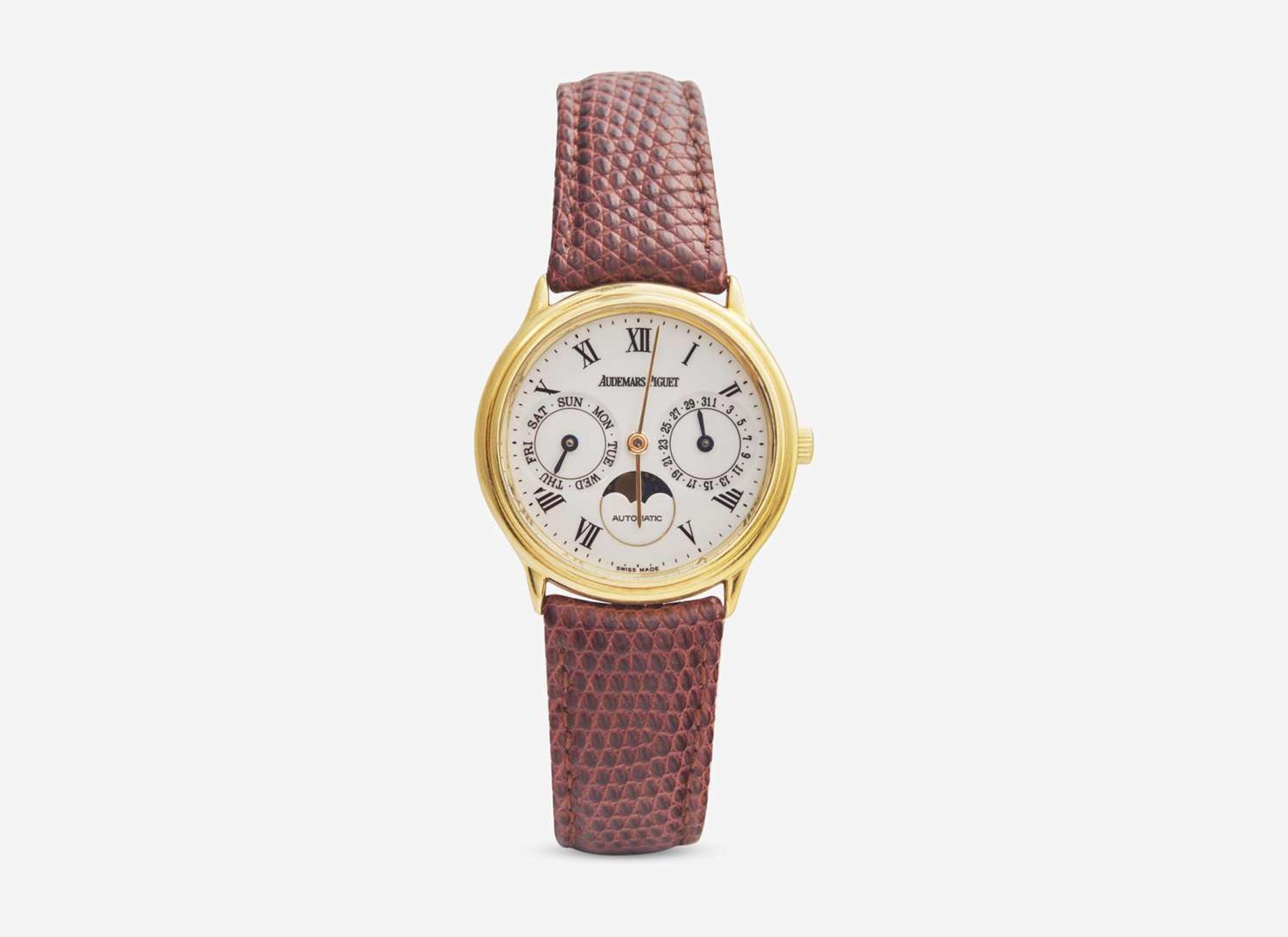 A Men's 18K Yellow Gold Audemars Piguet Moonphase Watch