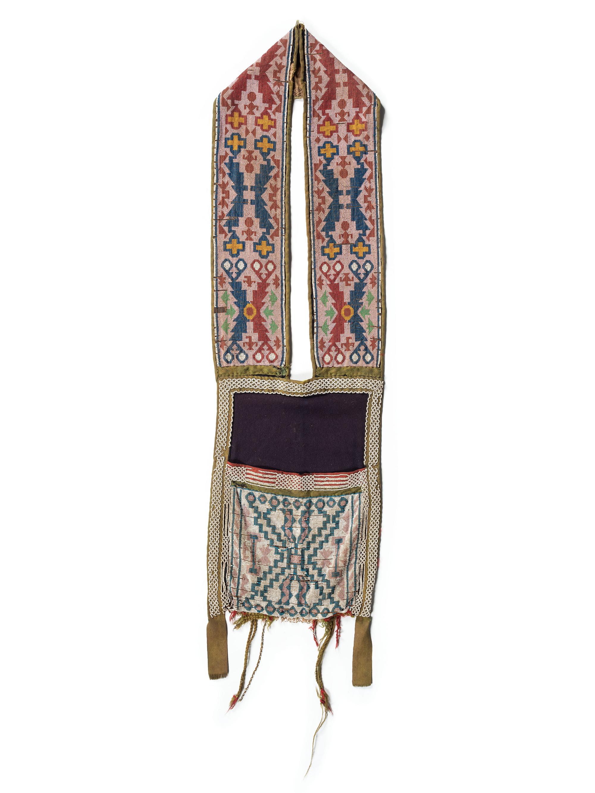 Potawatomi Loom Beaded Bandolier Bag, with Thunderbird Imagery