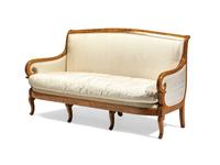 A Charles X Amaranth-Inlaid Yew Wood Settee