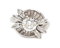 A Platinum and Diamond Ring, Circa 1950, 6.10 dwts.