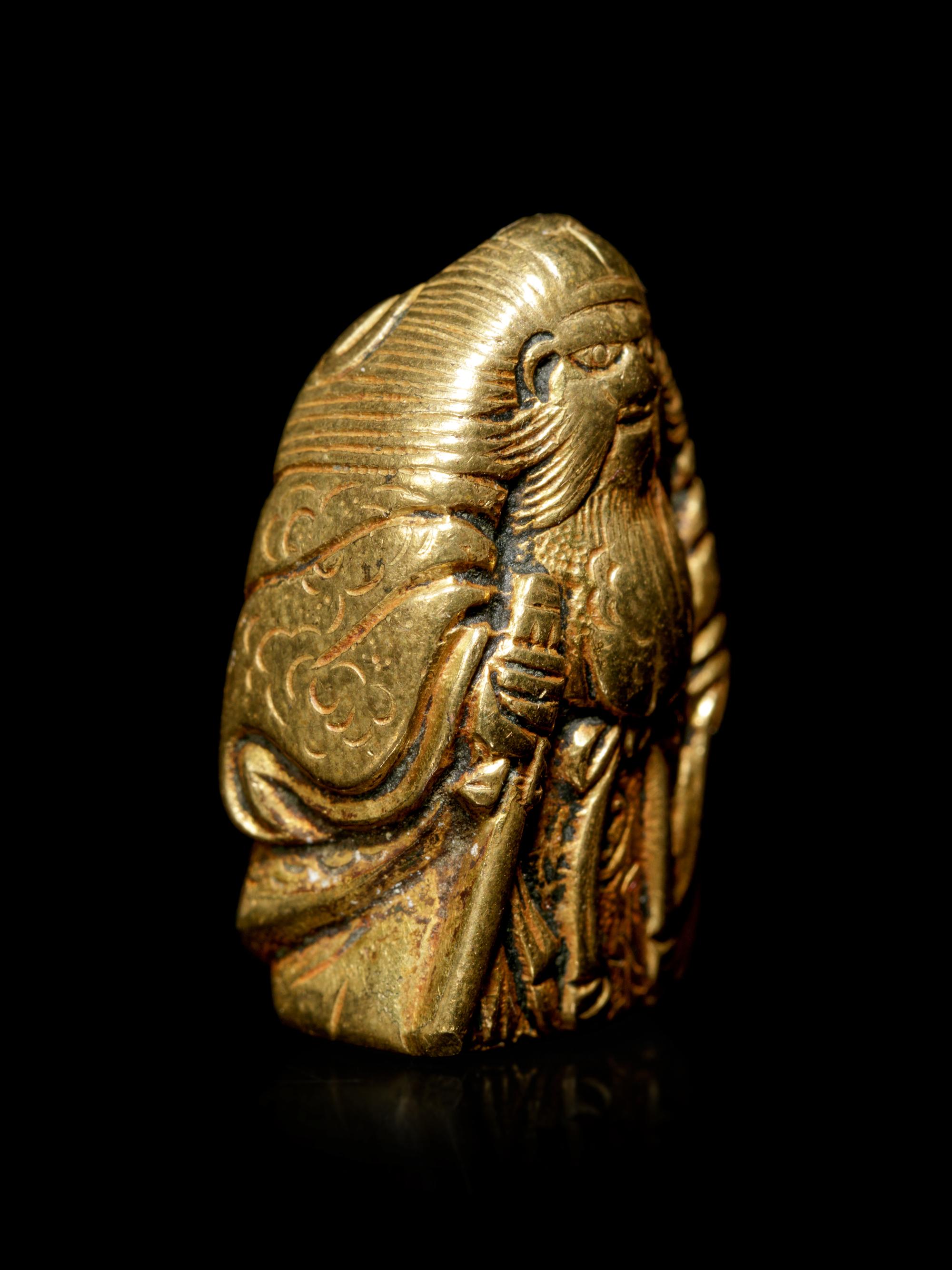 A Bronze Figural-Form Ojime