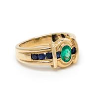 EMERALD AND SAPPHIRE RING