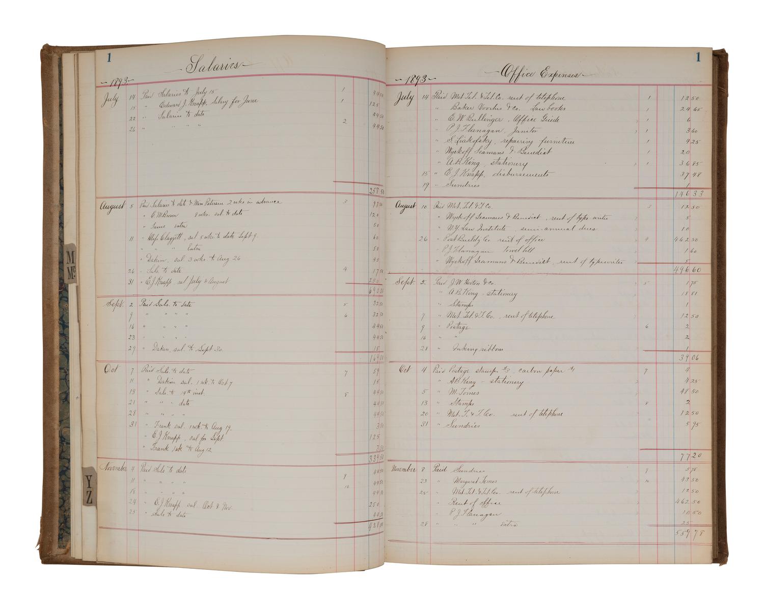 [US SUPREME COURT]. Blatchford family archive including documents, ledgers, photographs, and a silk menu signed by President Chester A. ARTHUR (1829-1886) and Supreme Court Justice Samuel Blatchford (1820-1893).