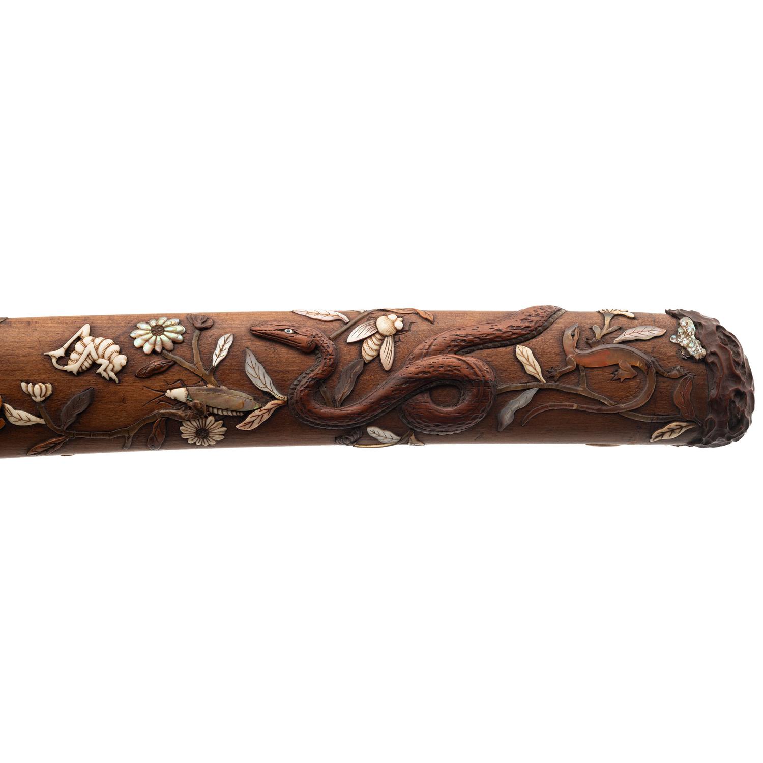 Shibayama Inlaid Wood Tanto Koshirae