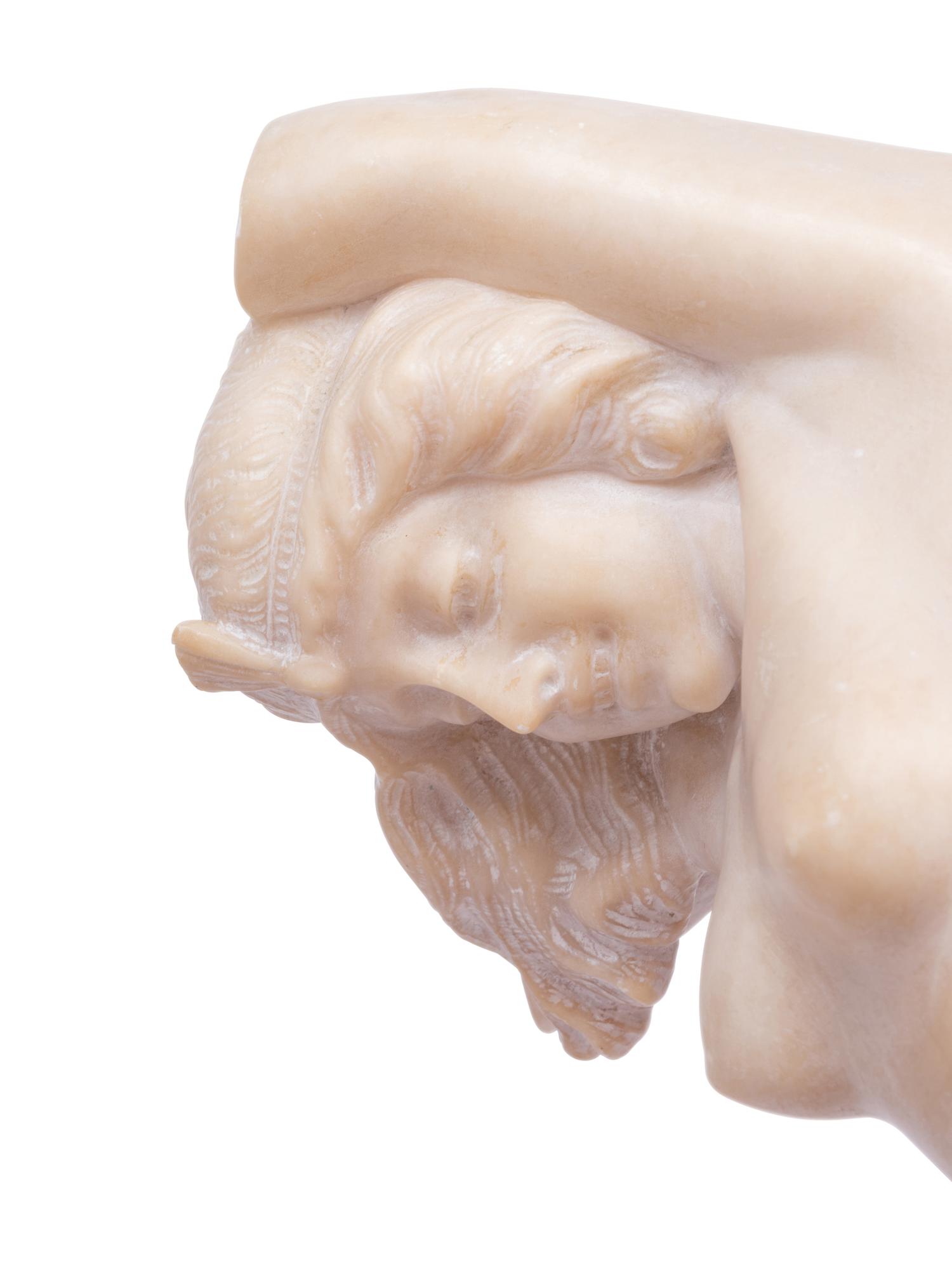 An Italian Alabaster Figural Lamp