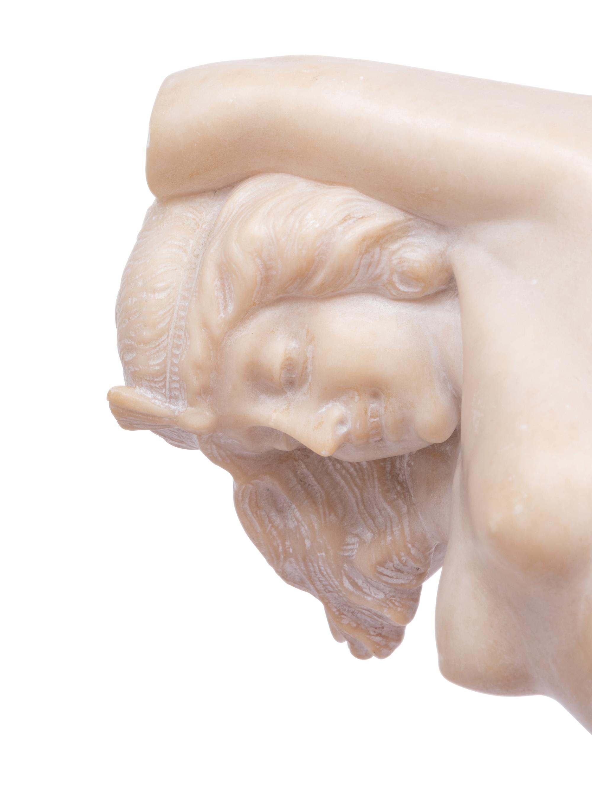 An Italian Alabaster Figural Lamp