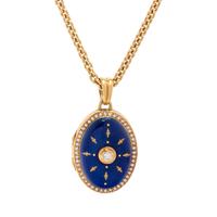 FABERGÉ, ENAMEL, DIAMOND, AND YELLOW GOLD LOCKET NECKLACE