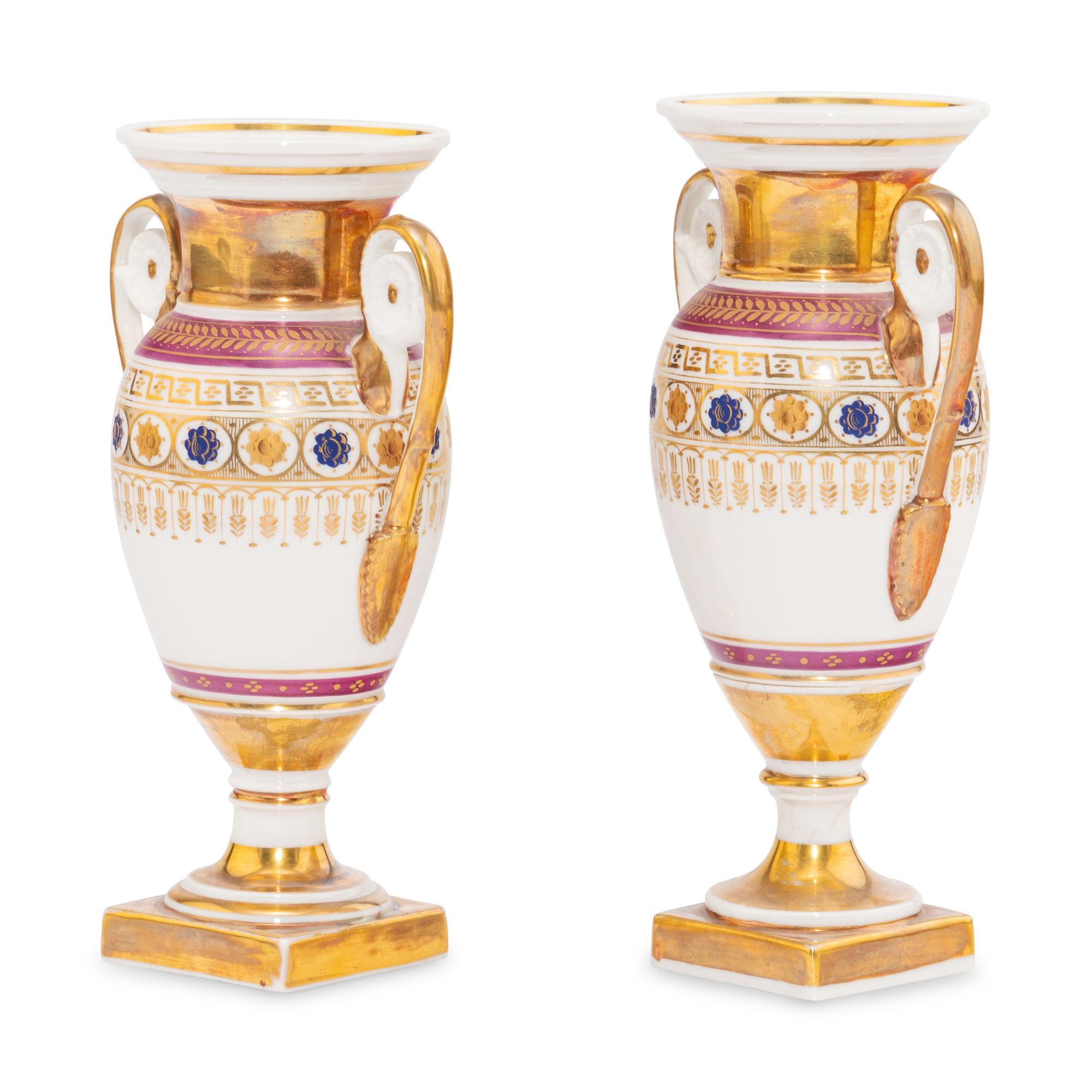 A Near Pair of Paris Porcelain Urns