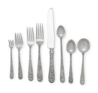 A Large S. Kirk and Son Repousse Silver Flatware Service