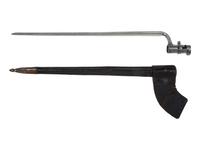 [MILITARIA]. Leather scabbard with reproduction bayonet.