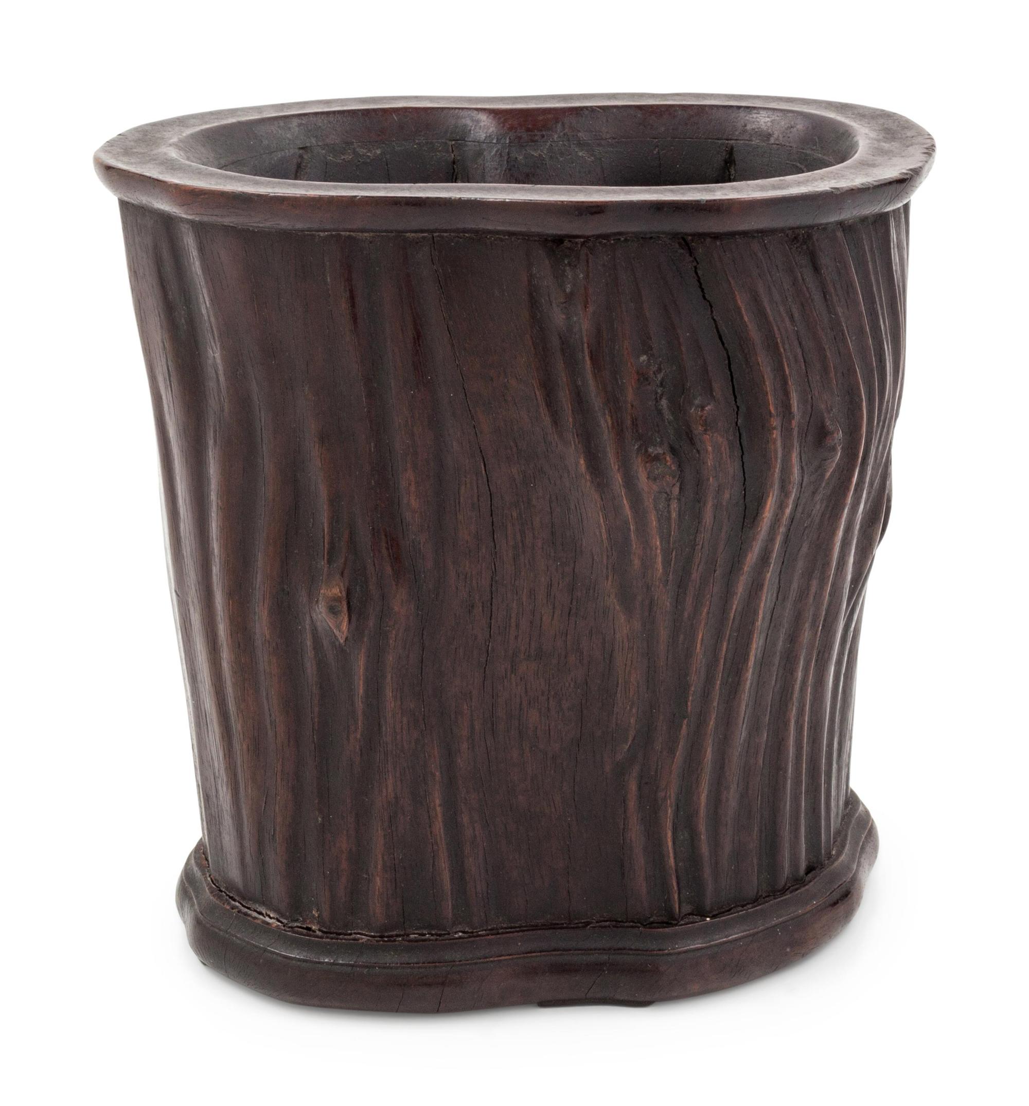 A Hardwood Brush Pot