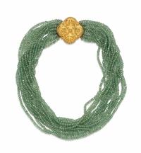 KATY BRISCOE, GREEN QUARTZ TORSADE 'SACRED SPIRALS' NECKLACE