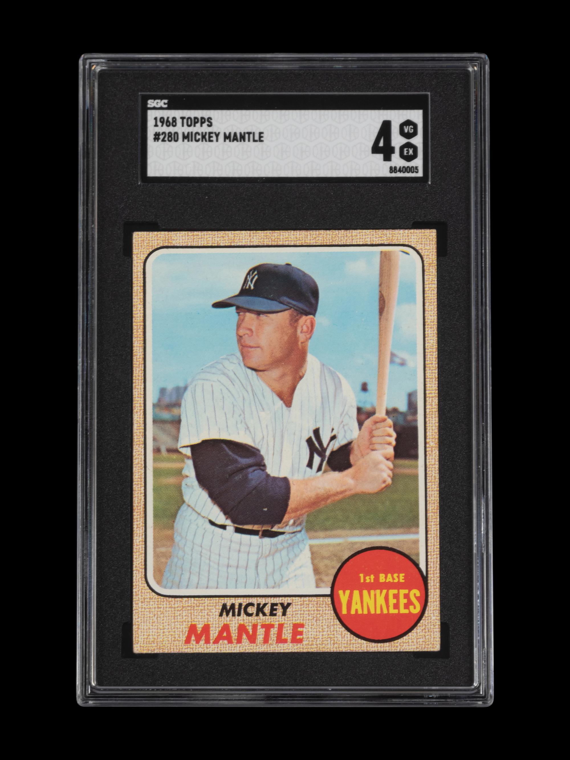 A 1968 Topps Mickey Mantle Baseball Card No. 280 (SGC 4 VG-EX)
