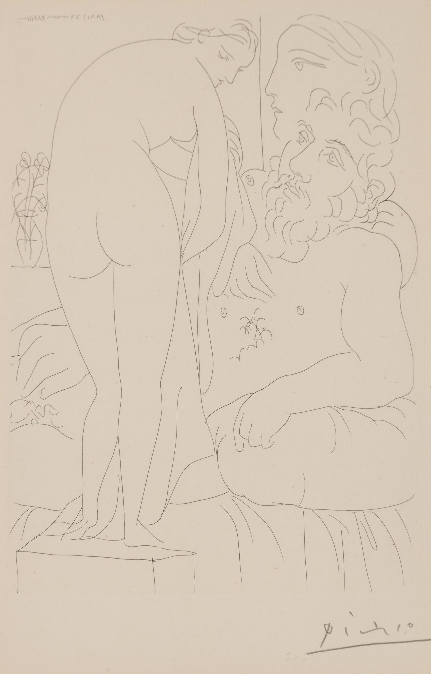 Le Repos du Sculpteur devant un Nu à la Draperie (from La Suite Vollard )