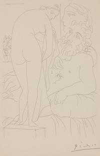 Le Repos du Sculpteur devant un Nu à la Draperie (from La Suite Vollard )