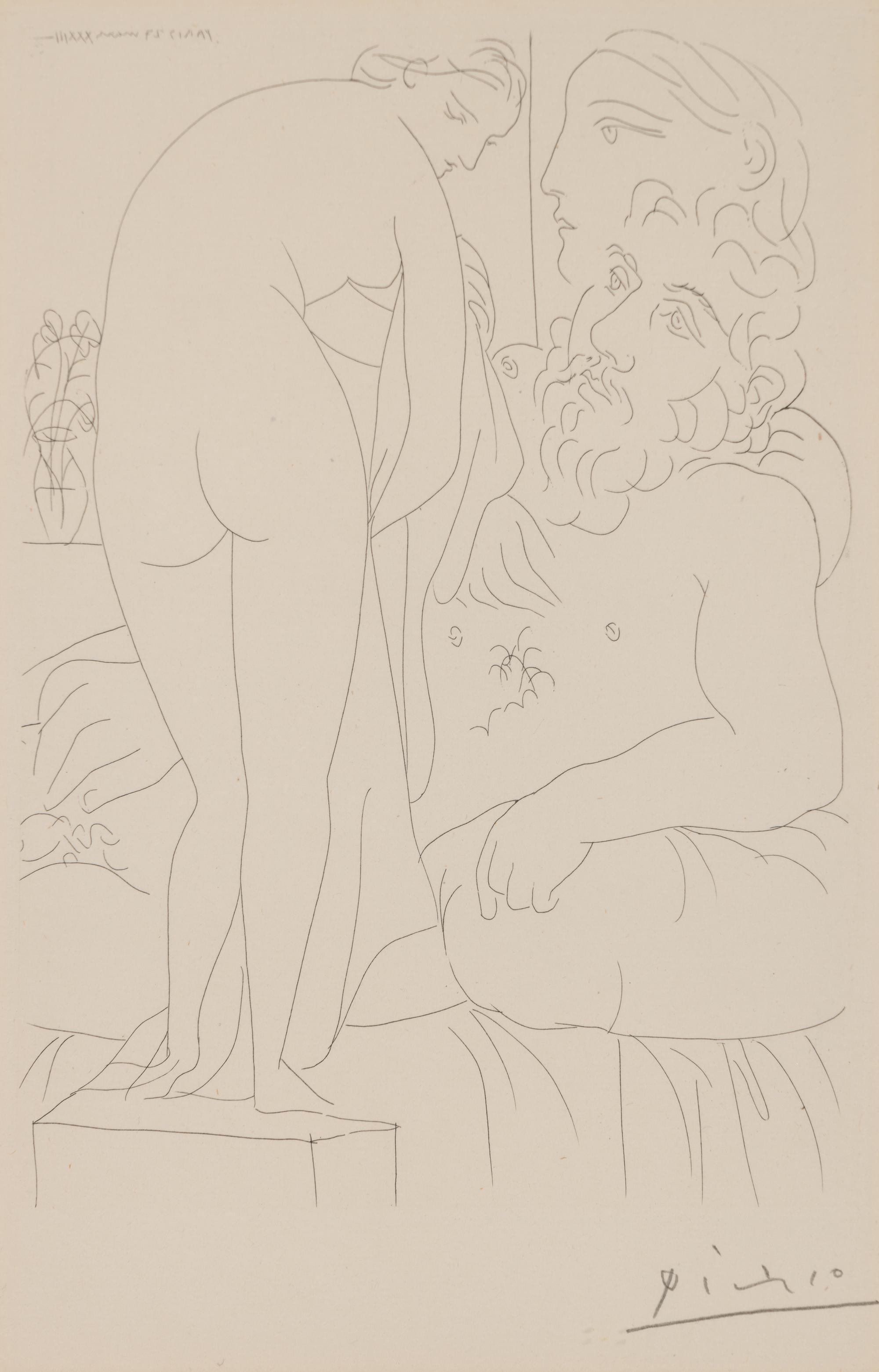 Le Repos du Sculpteur devant un Nu à la Draperie (from La Suite Vollard )