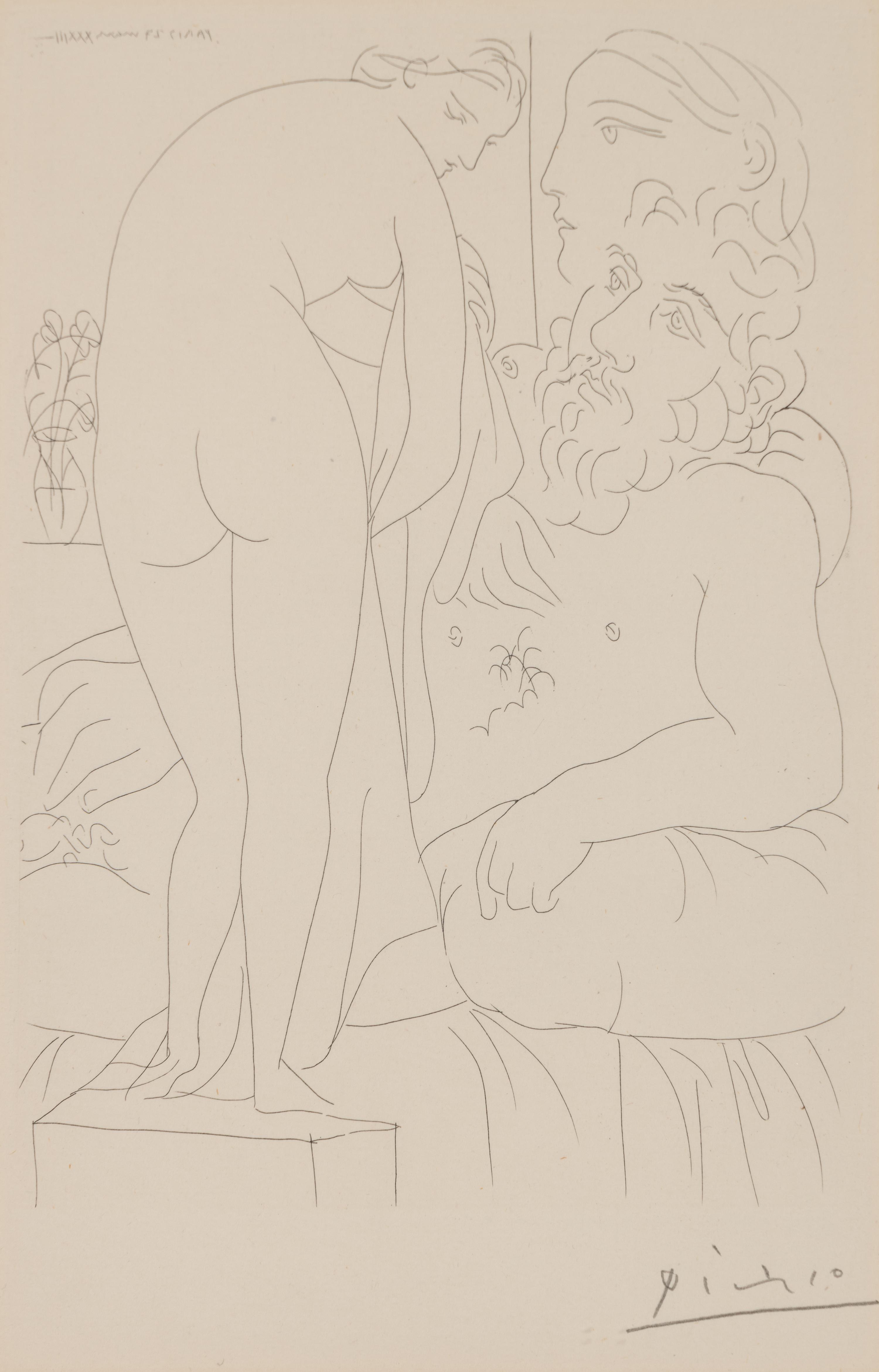 Le Repos du Sculpteur devant un Nu à la Draperie (from La Suite Vollard )