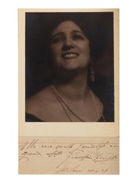 [20TH-CENTURY OPERA SINGERS]. A group of 5 signed photographs, photographic postcards, or photographic prints of opera singers from the 1920s, comprising images of: