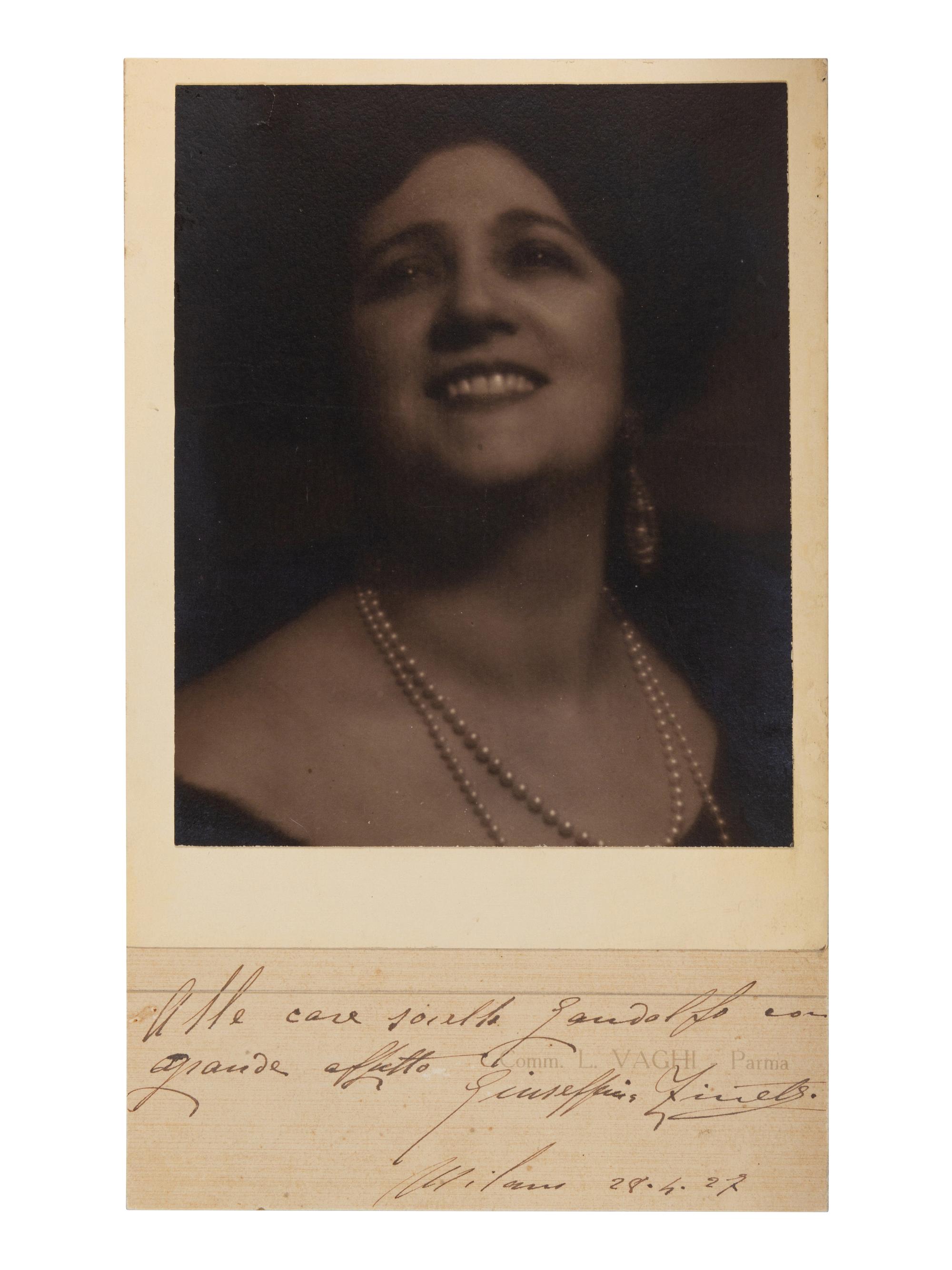 [20TH-CENTURY OPERA SINGERS]. A group of 5 signed photographs, photographic postcards, or photographic prints of opera singers from the 1920s, comprising images of: