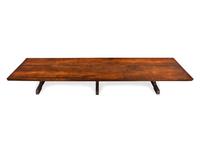 An English Elm and Oak Refectory Table — STAMPED R. MARSHAM, 19TH CENTURY