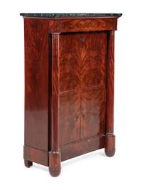 An Empire Style Mahogany Marble-Top Secrétaire à Abattant