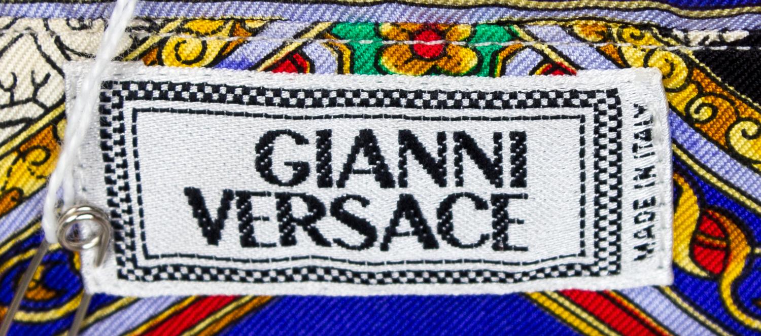 A Gianni Versace Silk Atelier Print Shirt, Size 54.
