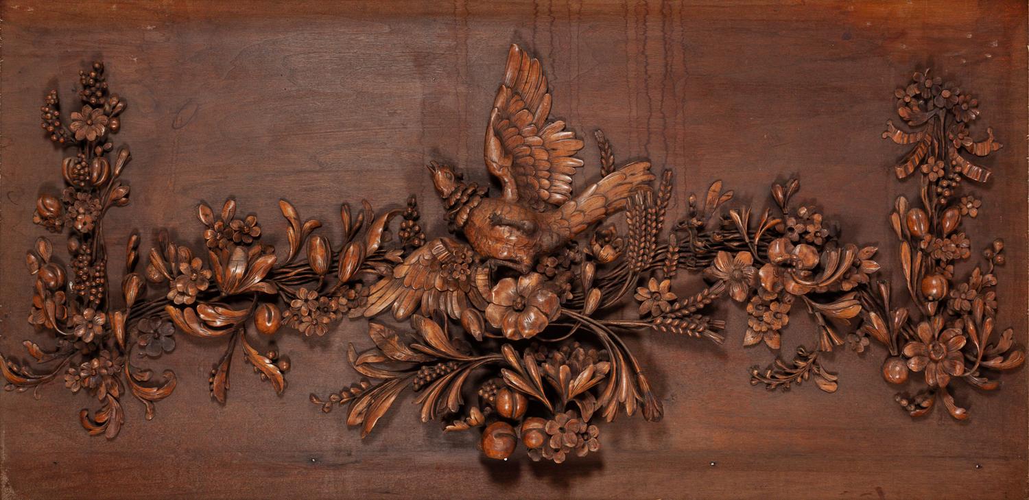 A Set of Three Carved Panels in the Manner of Grinling Gibbons (English, 1648-1721)