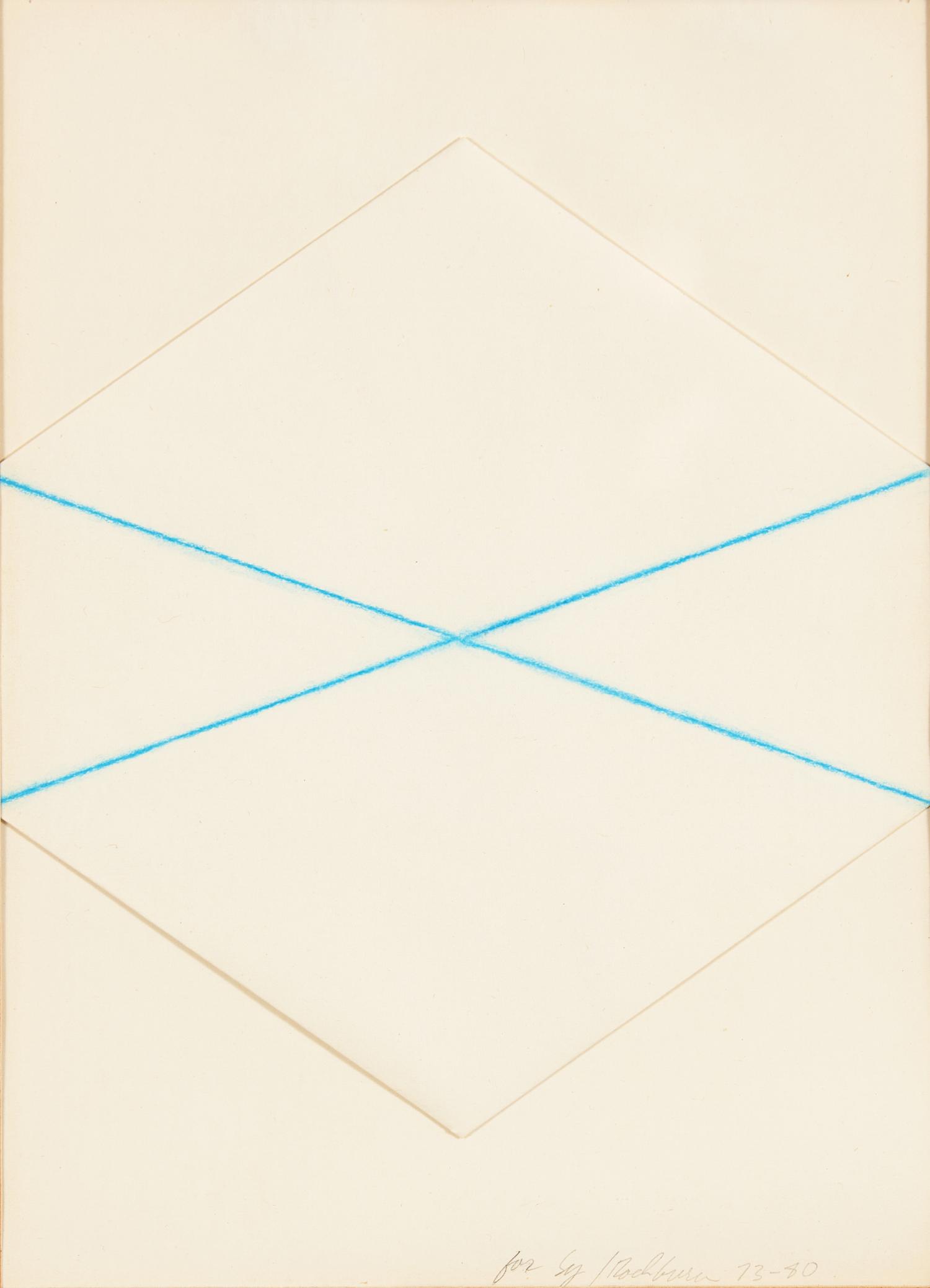 Untitled (Folded Paper and Blue Line), 1973-80