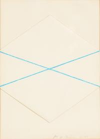 Untitled (Folded Paper and Blue Line), 1973-80
