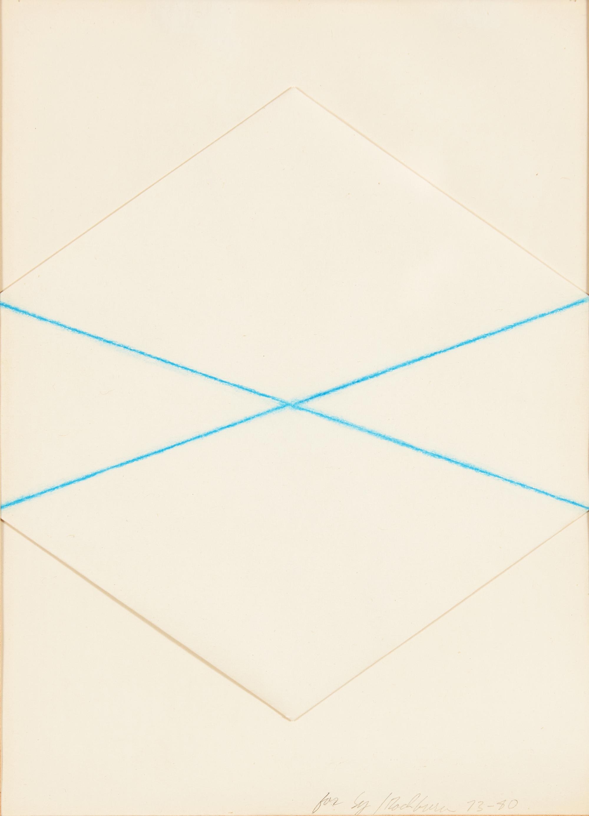 Untitled (Folded Paper and Blue Line), 1973-80