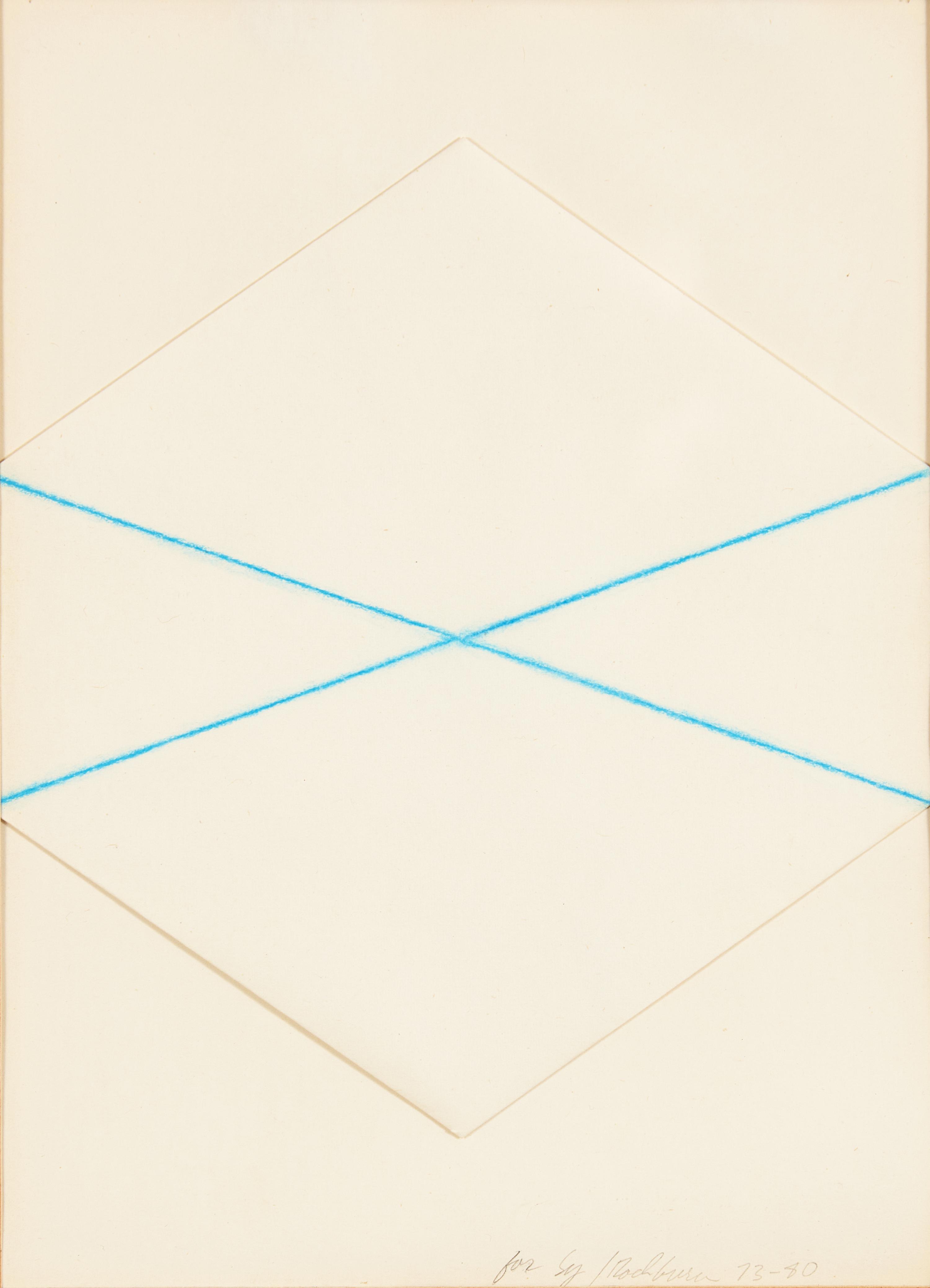 Untitled (Folded Paper and Blue Line), 1973-80