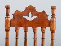A William and Mary Style Turned and Pierced Carved Banister-Back Rush Seat Side Chair