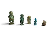 Five Egyptian Faience Ptah Amulets