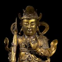 A Chinese Gilt Bronze Figure of Weituo Pusa , Ming Dynasty 明 鎏金銅韋陀