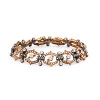 Antique, French, Diamond, Yellow Gold, and Silver-Topped Gold Bracelet