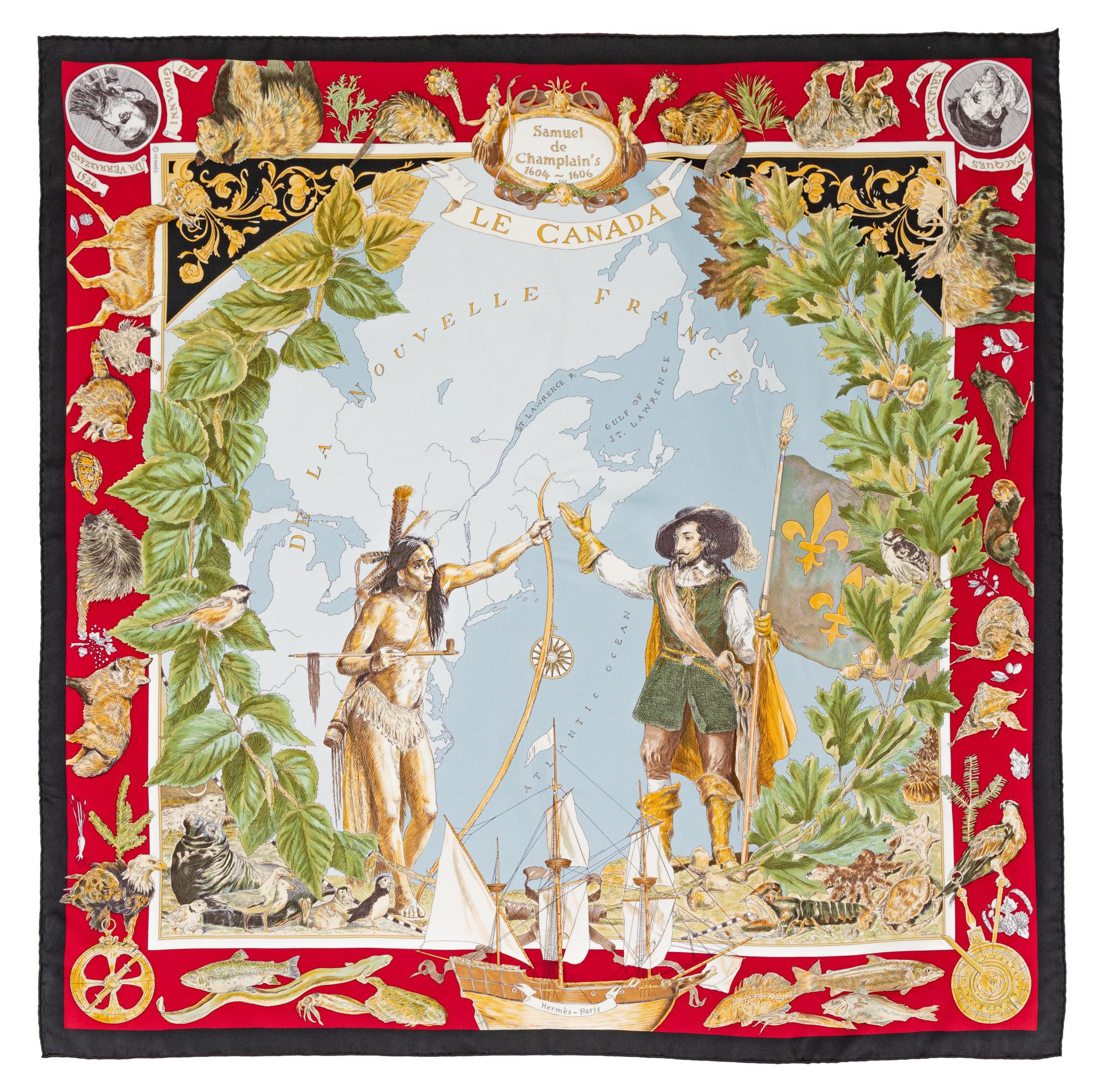 Hermès 90cm Silk Scarf, Kermit Oliver