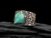 Wide Navajo Fred Harvey Era Cuff Bracelet, with Turquoise