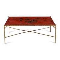 A Chinese Lacquer and Gilt Metal Low Table