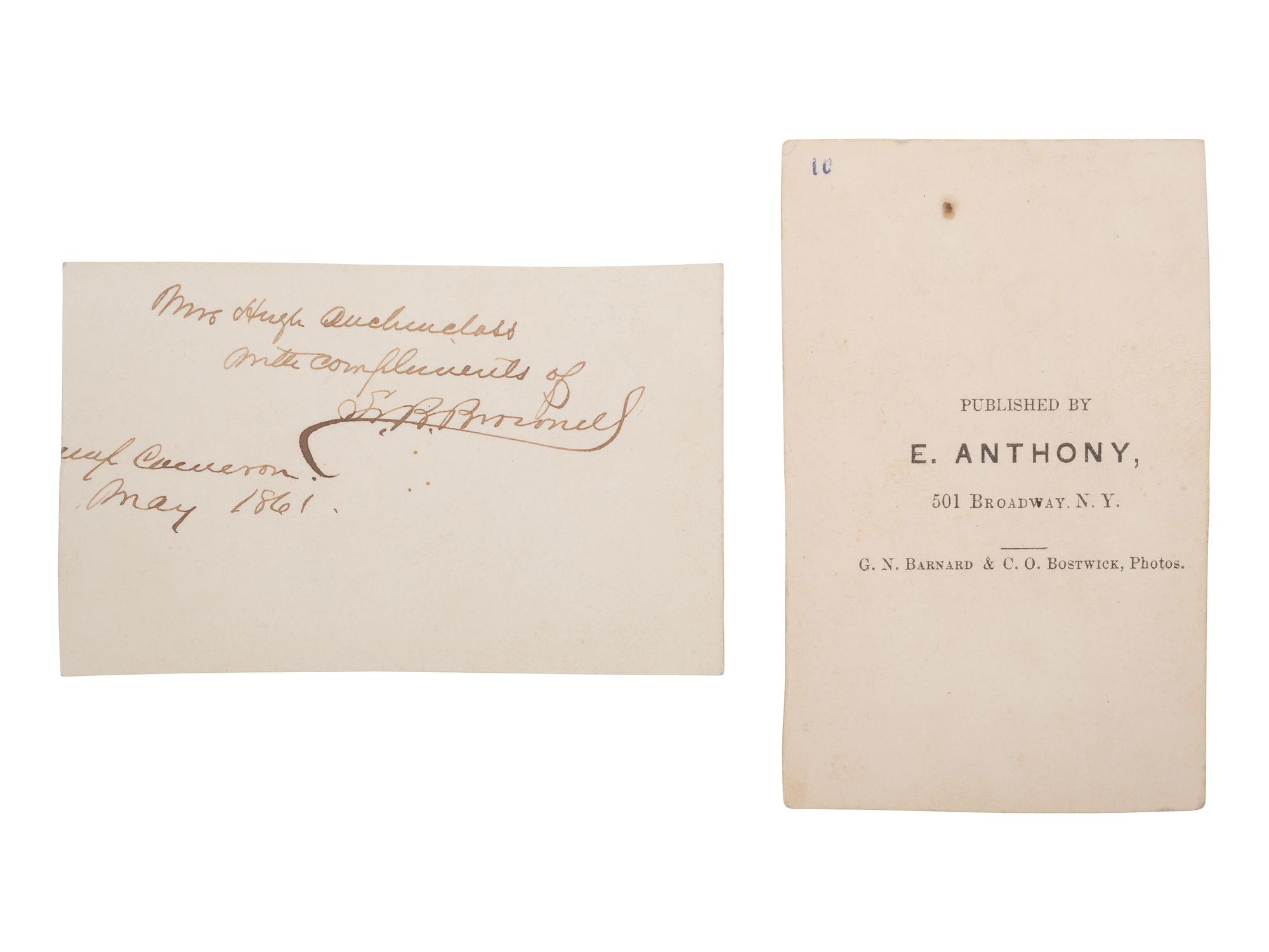 [CIVIL WAR]. 2 photographs of the 7th New York State Militia at Camp Cameron, incl. African American camp servants. Washington, 1861.