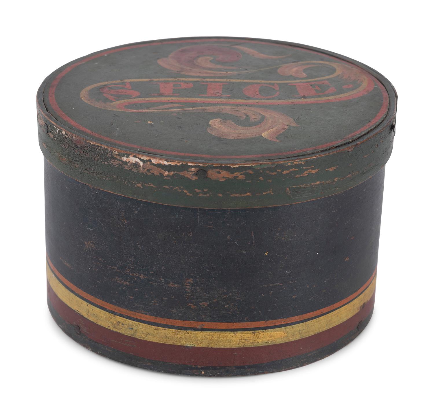 Three Round Paint Decorated Boxes