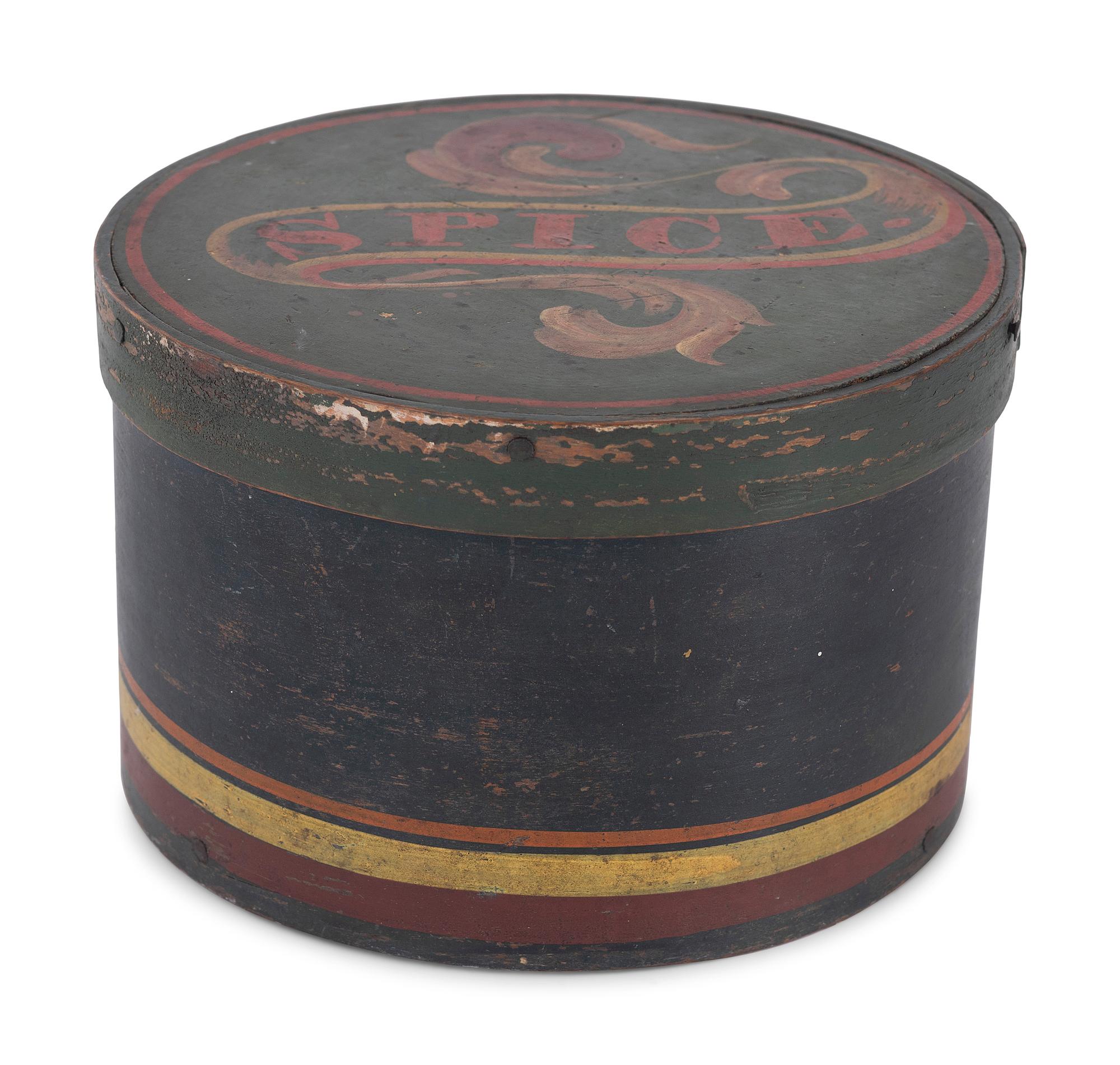 Three Round Paint Decorated Boxes