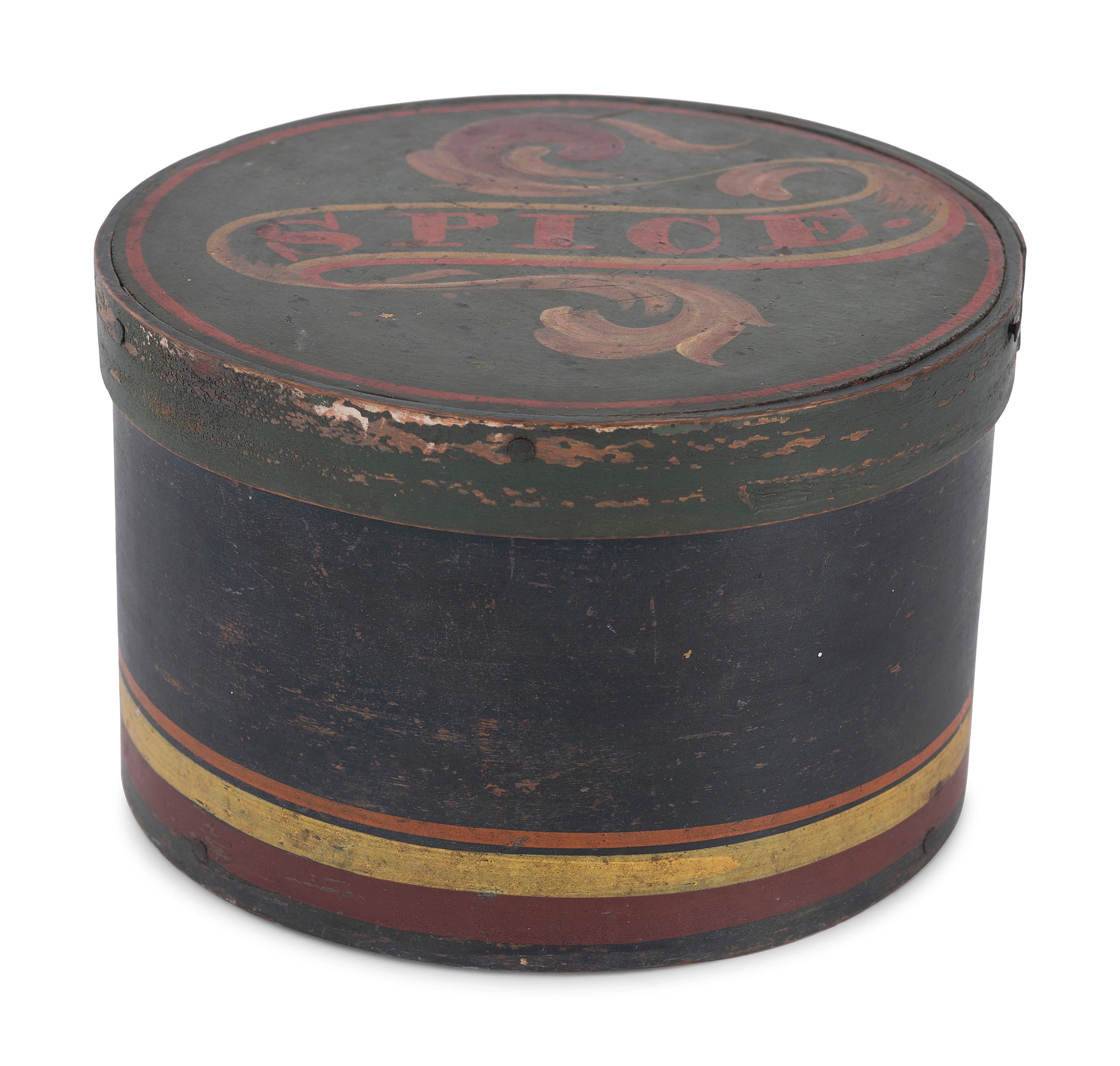 Three Round Paint Decorated Boxes