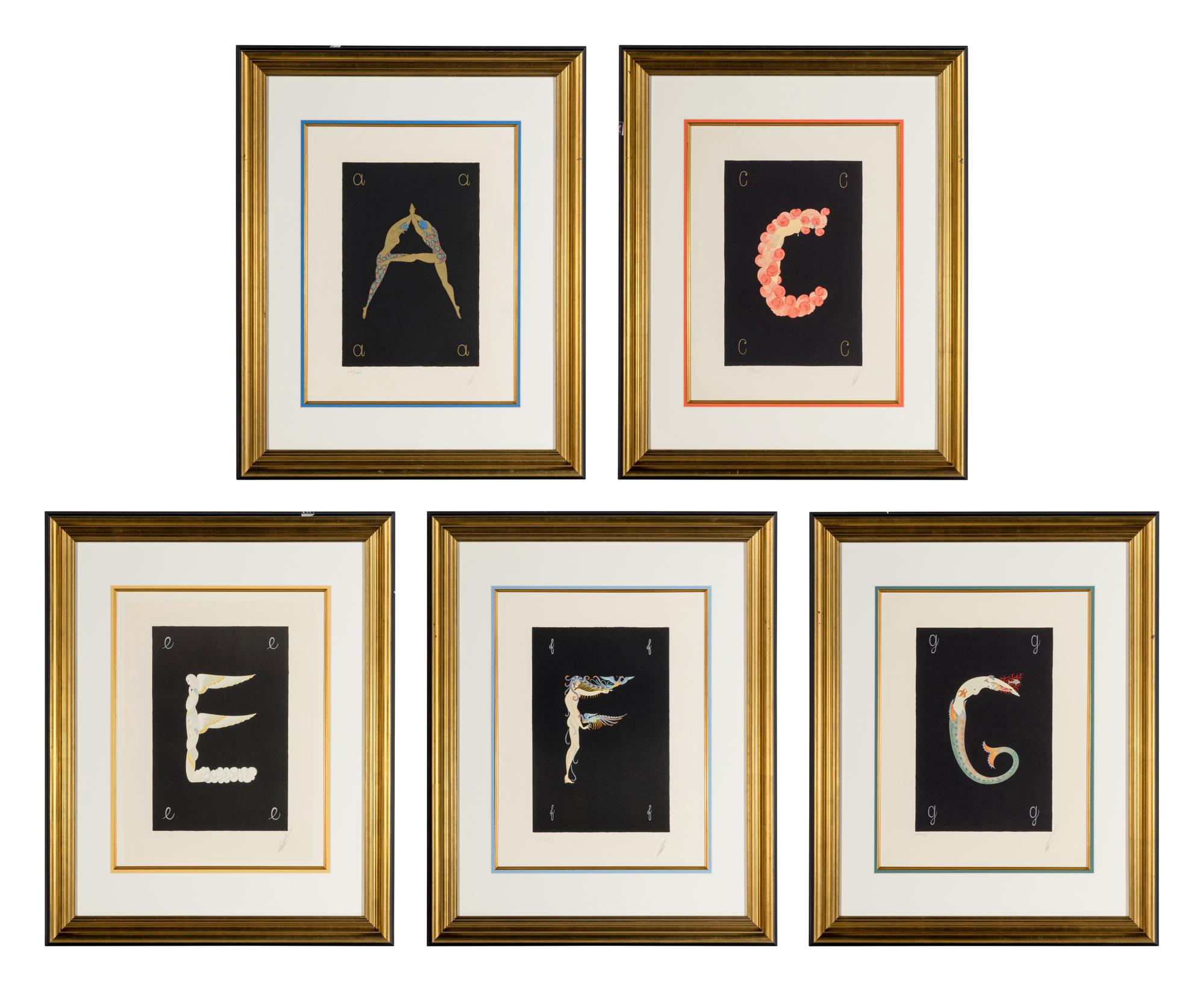 Five Alphabet Lithographs