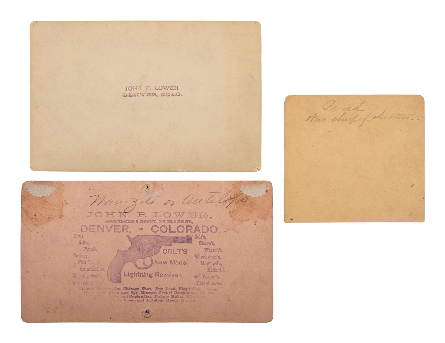 [NATIVE AMERICANS]. Stereoviews of Ute Chiefs Captain Jack, Antellope, and Pia (half stereoview).