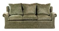 A Custom Rubelli Silk Velvet-Upholstered Three-Seat Sofa Height 33 x width 83 x depth 33 inches. — 20TH CENTURY