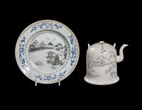 Two Chinese Grisaille Decorated Porcelain Wares