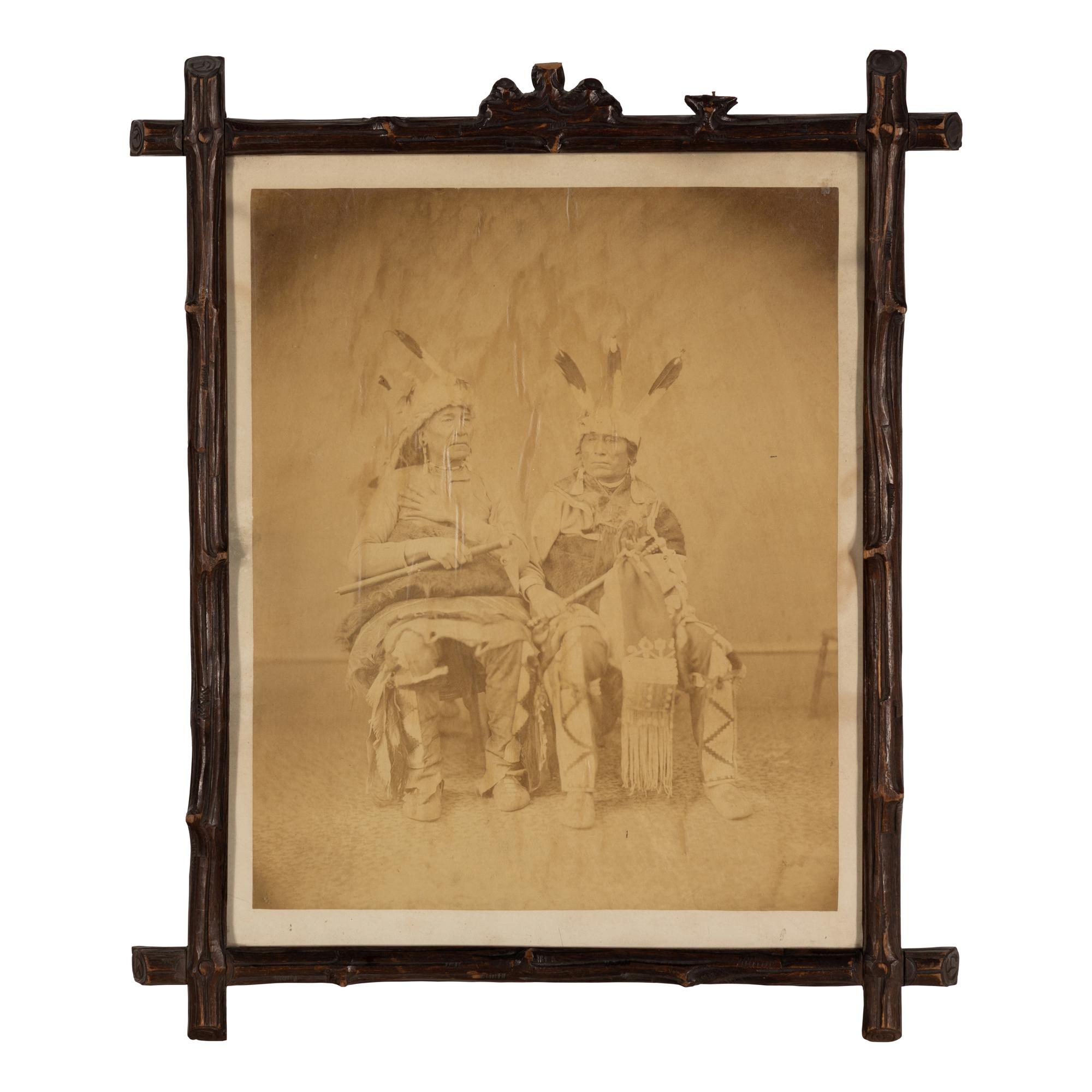 Alexander Gardner (Scottish-American, 1821-1882) — Imperial Photograph of Bird and Long Foot Representing the Yankton Delegation, Washington, DC 1867