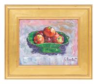 Mistletoe, Compote de Fruit sur Nappe Carrée, and Still Life with Apples in Green Bowl (three works)