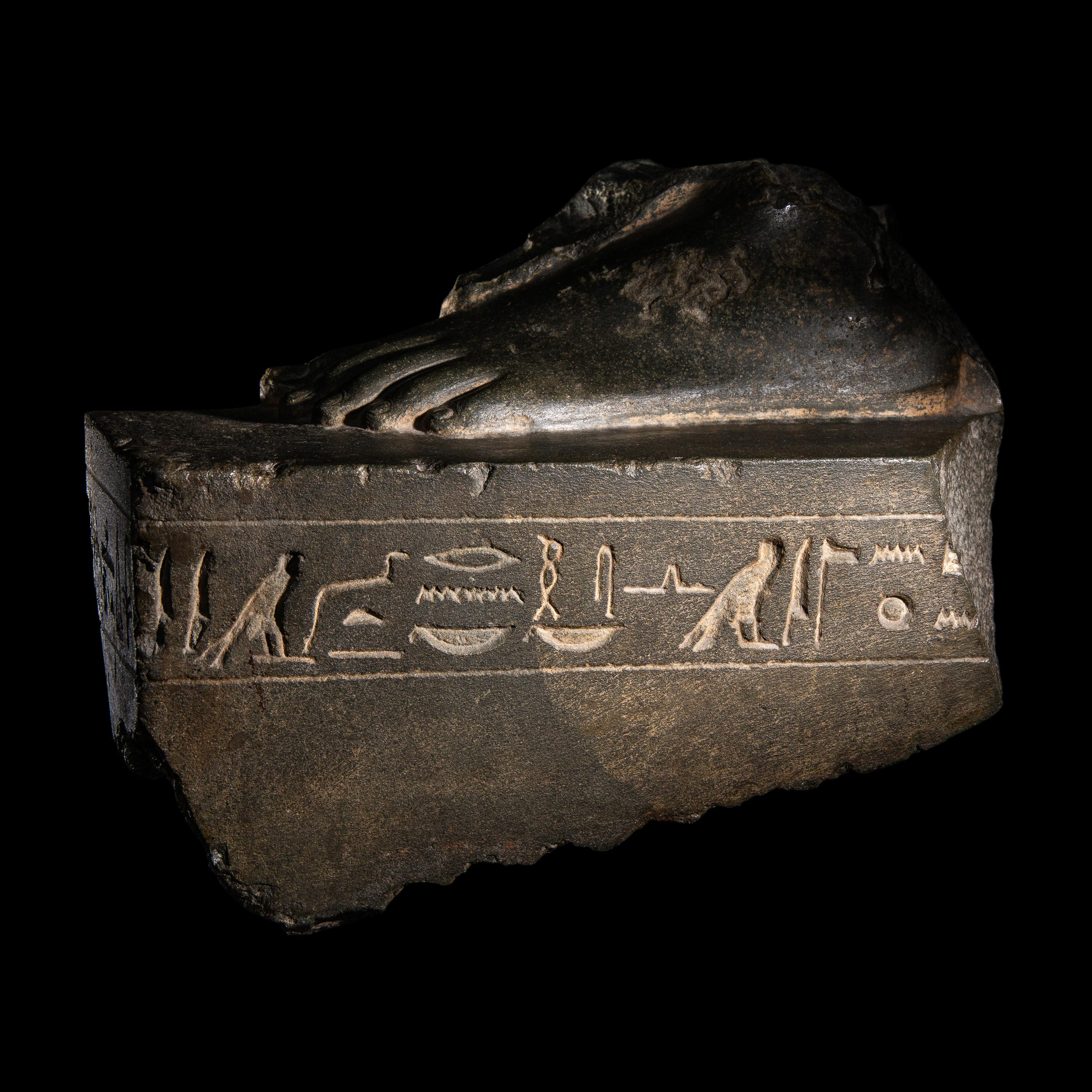 An Egyptian Greywacke Foot Fragment for Hory