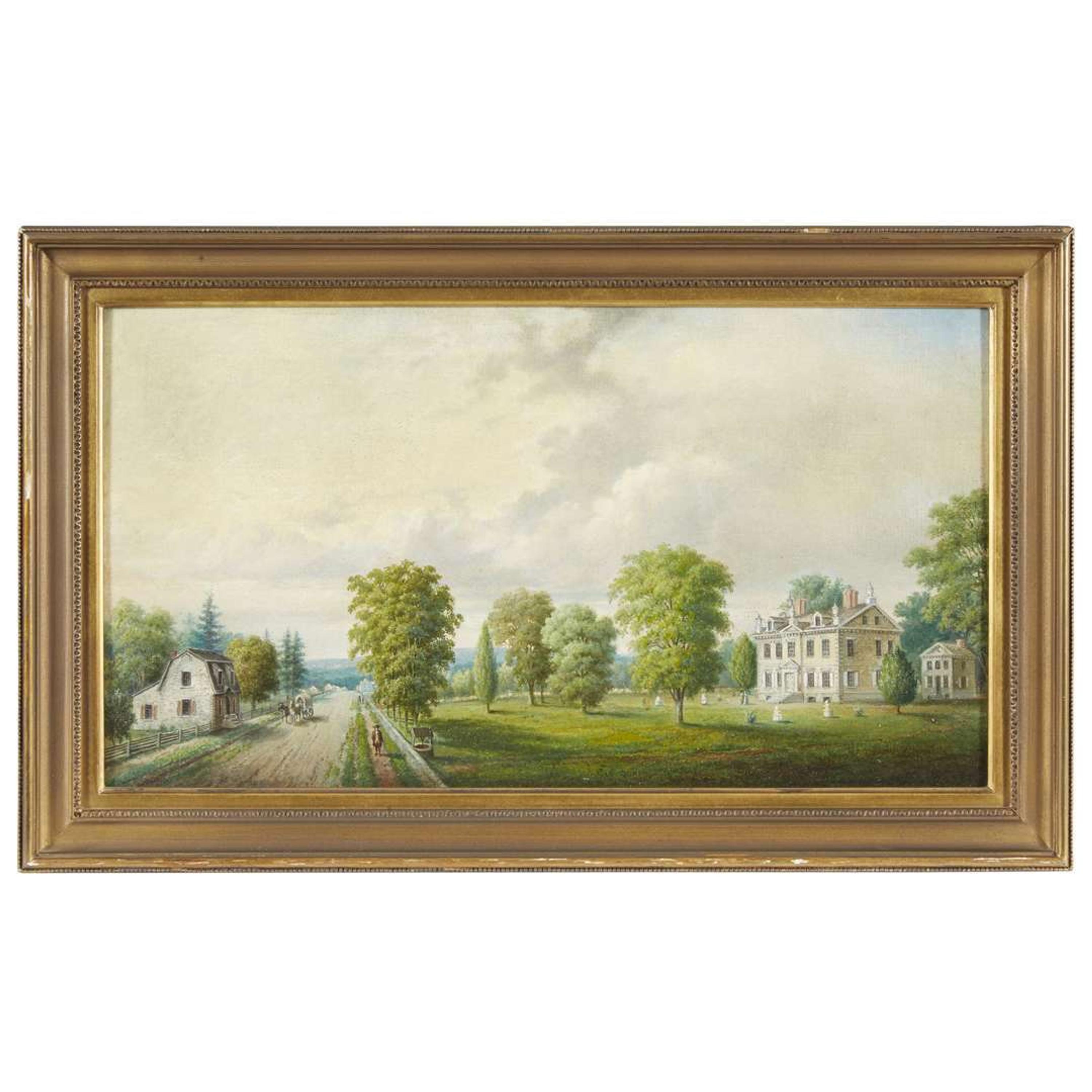 John Heyl Raser (1824-1901) View of the Chew House Cliveden from Main Street (Germantown Avenue)